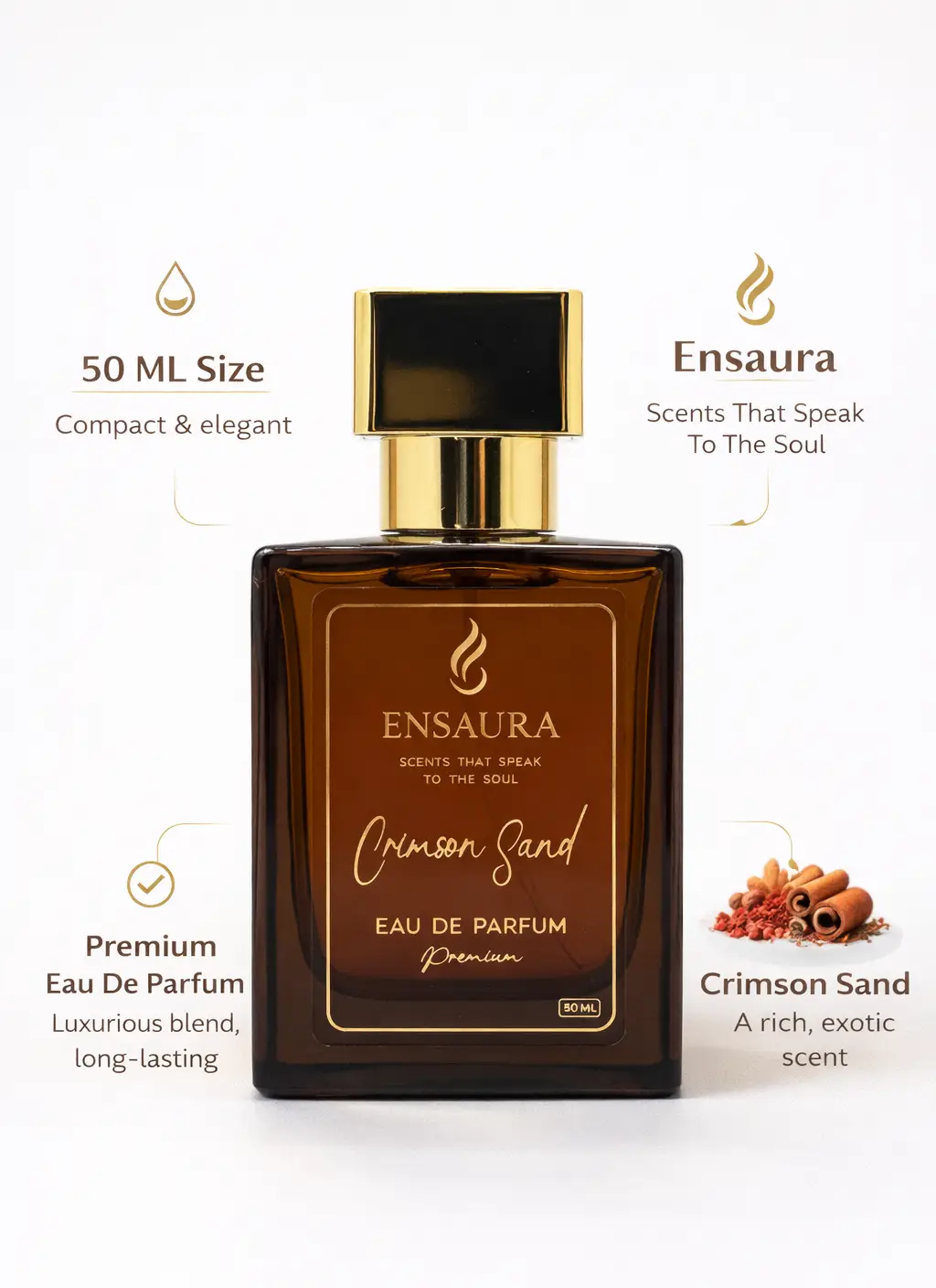 Ensaura Crimson Sand Eau De Parfum – Long Lasting Fragrance - Image 2