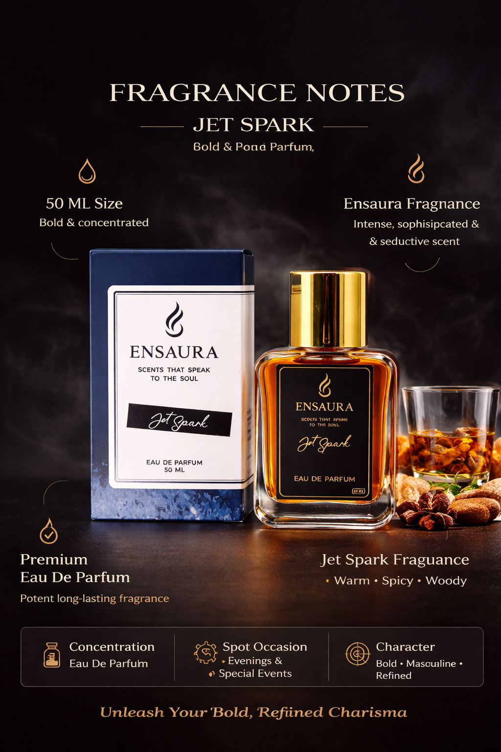 Jet Spark Eau De Parfum – Fresh Citrus Aquatic Long Lasting Perfume - Image 2