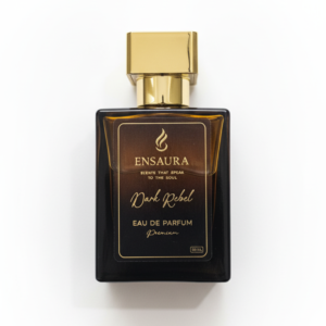 Ensaura Dark Rebel perfume bottle spicy woody long lasting fragrance