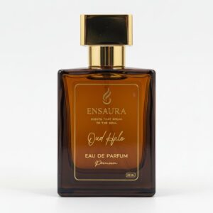 Ensaura Oud Halo luxury oud perfume bottle long lasting fragrance