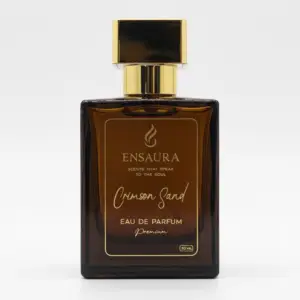 Ensaura Crimson Sand perfume bottle warm spicy luxury fragrance